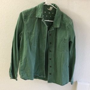 Green edgy jean jacket